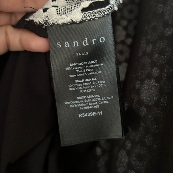 Sandro crochet top and silk midi dress Sz 2 - Picture 2 of 10